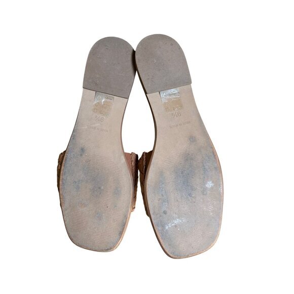 Madewell Lianne Braided Tan Leather Slides‎ Size 9.5 Sandals Flats Beach Cruise - Picture 8 of 10